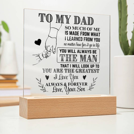 To My Dad From Son LED Acrylic